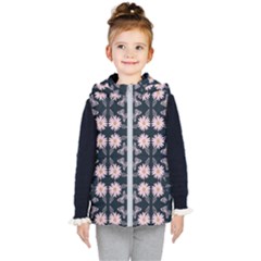 Flowers Daisies Spring Summer Kids  Hooded Puffer Vest by Ravend