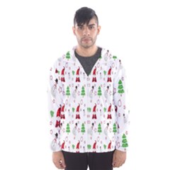 Santa Claus Snowman Christmas  Men s Hooded Windbreaker by artworkshop