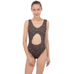 Random Abstract Geometry Motif Pattern Center Cut Out Swimsuit by dflcprintsclothing