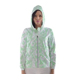 Clean Ornament Tribal Flowers  Women s Hooded Windbreaker by ConteMonfrey