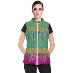 Rainbow Landscape With A Beautiful Silver Star So Decorative Women s Puffer Vest by pepitasart