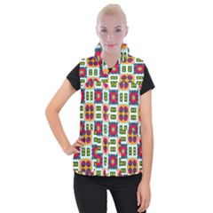Shapes In Shapes 2                                                              Women s Button Up Puffer Vest by LalyLauraFLM