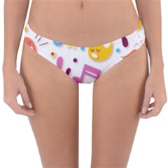 Love Cute Cartoon Seamless Shading Reversible Hipster Bikini Bottoms by Jancukart