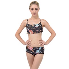 Vintage Floral Pattern Layered Top Bikini Set by Valentinaart