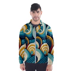 Waves Ocean Sea Abstract Whimsical (1) Men s Windbreaker by Jancukart