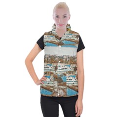 Alone On Gardasee, Italy  Women s Button Up Vest by ConteMonfrey