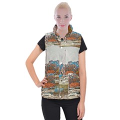 Boats On Lake Garda, Italy  Women s Button Up Vest by ConteMonfrey