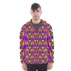 Cute Small Dogs With Colorful Flowers Men s Hooded Windbreaker by pepitasart