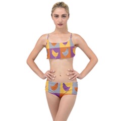 Chickens Pixel Pattern - Version 1a Layered Top Bikini Set by wagnerps