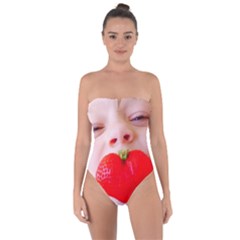Strawberry Love Tie Back One Piece Swimsuit