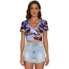 Berwyn Car Kebob V-neck Crop Top by StarvingArtisan