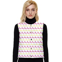 Pattern Waves Women s Short Button Up Puffer Vest