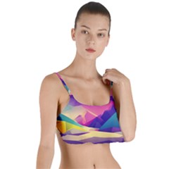 Abstract Geometric Landscape Art Layered Top Bikini Top  by danenraven