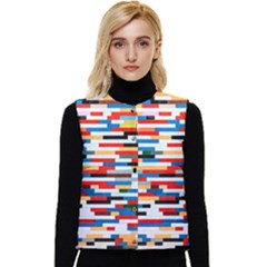 Pattern Wallpaper Women s Short Button Up Puffer Vest by artworkshop