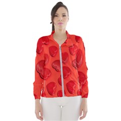 Valentine Day Heart Pattern  Women s Windbreaker by artworkshop