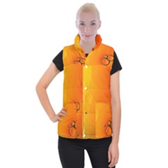 Wallpaper Liquid Bubbles Macro Orange Bright Women s Button Up Vest by artworkshop