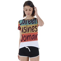 Woman T- Shirt Career Business Woman T- Shirt Short Sleeve Open Back Tee by maxcute