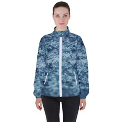 Water Splash Texture  Women s High Neck Windbreaker by artworkshop