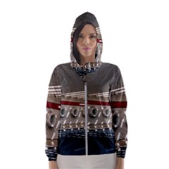 Patterned Tunnels On The Concrete Wall Women s Hooded Windbreaker by artworkshop