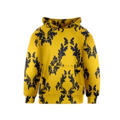 Yellow Regal Filagree Pattern Kids  Pullover Hoodie
