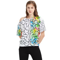 Brain-mind-psychology-idea-drawing One Shoulder Cut Out Tee by Jancukart