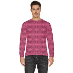 Elegant Pink Floral Geometric Pattern Men s Fleece Sweatshirt by dflcprintsclothing