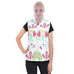 Batik T- Shirt Batik Flowers  Pattern T- Shirt Women s Button Up Vest by maxcute