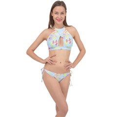 Birds Illustration T- Shirtbird T- Shirt (2) Cross Front Halter Bikini Set by maxcute