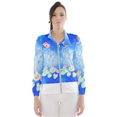 Butterflies T- Shirt Serenity Blue Floral Design With Butterflies T- Shirt Women s Windbreaker by maxcute