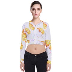 Butterfly Design T- Shirtbutterfly T- Shirt (1) Long Sleeve Zip Up Bomber Jacket by maxcute