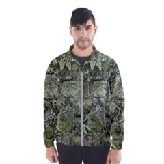 Old Stone Exterior Wall With Moss Men s Windbreaker by dflcprintsclothing