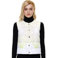 Flower Design T- Shirt Beautiful White And Yellow Artistic Flower T- Shirt Women s Short Button Up Puffer Vest