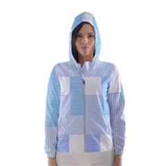 Geometric T- Shirt Blue Composition T- Shirt Women s Hooded Windbreaker by maxcute