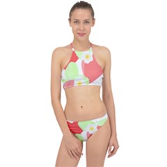 Strawberry T- Shirt Strawberries And Blossoms T- Shirt Racer Front Bikini Set by maxcute