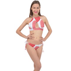 Strawberry T- Shirt Strawberries T- Shirt Cross Front Halter Bikini Set by maxcute