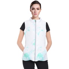 Turquoise T- Shirt Blue And Turquoise Marble Splash Abstract Artwork T- Shirt Women s Puffer Vest by maxcute