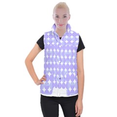 Vintage Pattern T- Shirt Very Peri Vintage 1960 Geo Op Art, Retro 60s And 70s Violet Pattern Women s Button Up Vest by maxcute
