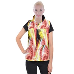 Fractalflowers Women s Button Up Vest by Sparkle