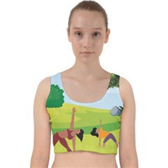 Mother And Daughter Y Velvet Racer Back Crop Top by SymmekaDesign