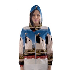  Us Ventag Eagles Travel Poster Graphic Style Redbleuwhite  Women s Hooded Windbreaker by steakspro94