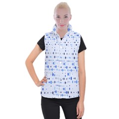 Blue Circle Pattern Women s Button Up Vest by artworkshop