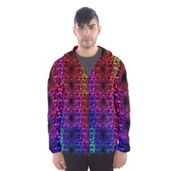 Rainbow Grid Form Abstract Background Graphic Men s Hooded Windbreaker by Ravend