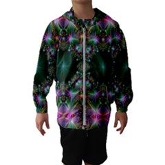 Kaleidoscope Digital Kaleidoscope Fractal Mirrored Kids  Hooded Windbreaker by Ravend