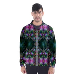 Kaleidoscope Digital Kaleidoscope Fractal Mirrored Men s Windbreaker by Ravend