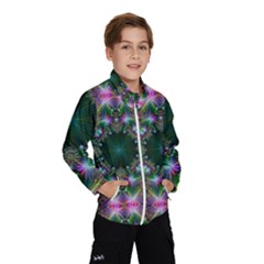 Kaleidoscope Digital Kaleidoscope Fractal Mirrored Kids  Windbreaker by Ravend