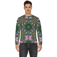 Kaleidoscope Digital Kaleidoscope Fractal Mirrored Men s Fleece Sweatshirt by Ravend