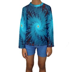 Spiral Stars Fractal Cosmos Explosion Big Bang Kids  Long Sleeve Swimwear by Ravend