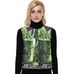 Ai Generated Drink Spinach Smooth Apple Ginger Women s Short Button Up Puffer Vest