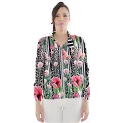 Tropical Paradise - Watercolor Botanical Flowers Women s Windbreaker by GardenOfOphir