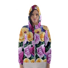 Cherished Watercolor Flowers Women s Hooded Windbreaker by GardenOfOphir